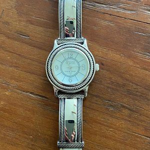 ECCLISSI STERLING SILVER MOTHER OF PEARL FACE WATCH #23120  - LIKE NEW